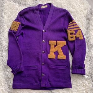 1964 Varsity letterman wool cardigan. - Medium